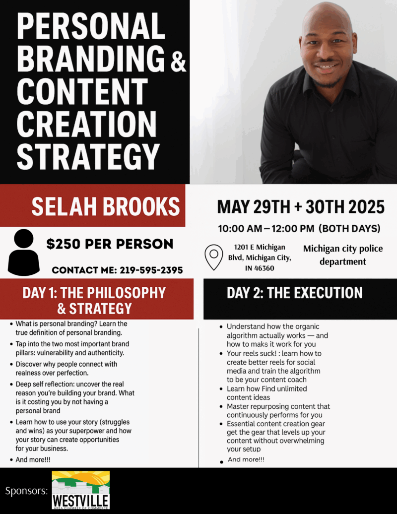 Selah Brooks seminar flyer